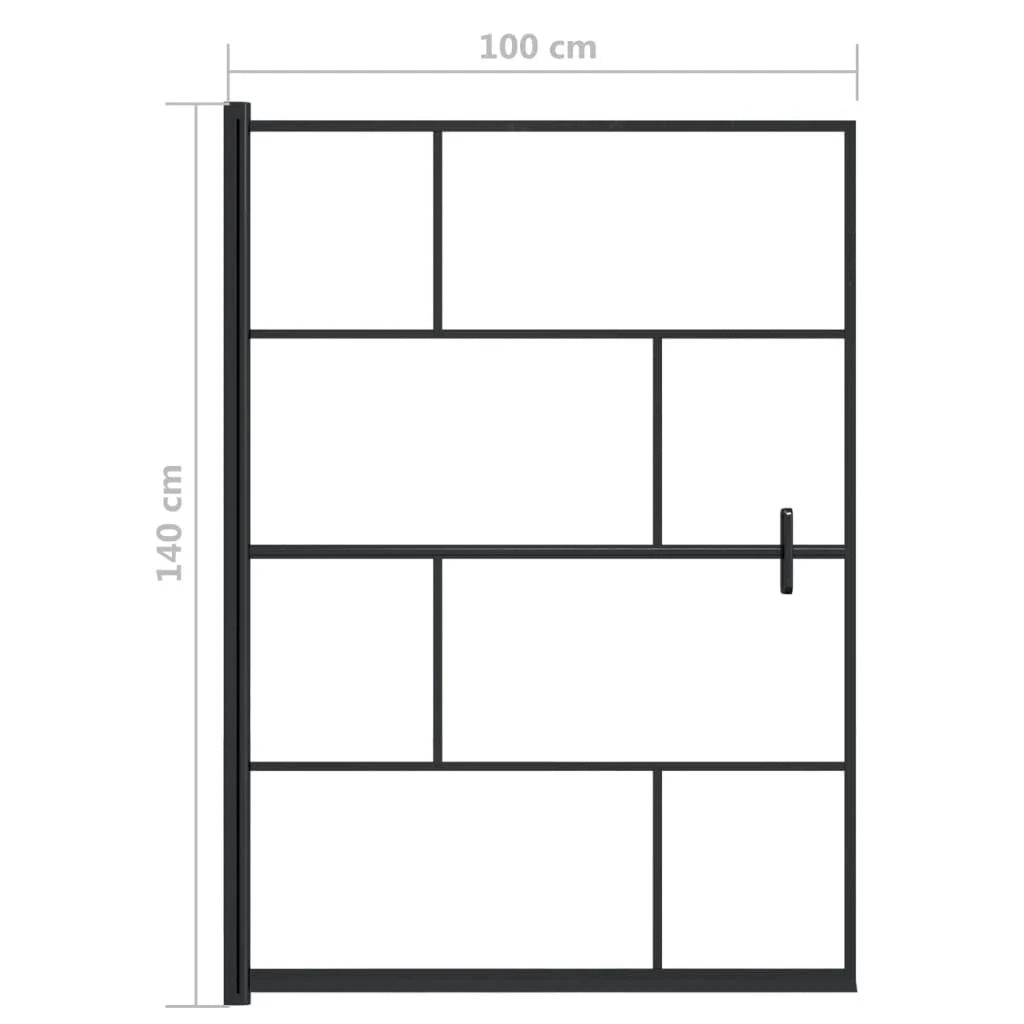 Box doccia parete divisoria per vasca parete divisoria per doccia box doccia per vasca accessorio per il bagno arredamento per la casa ESG 100 x 140 cm nero 02_0002023