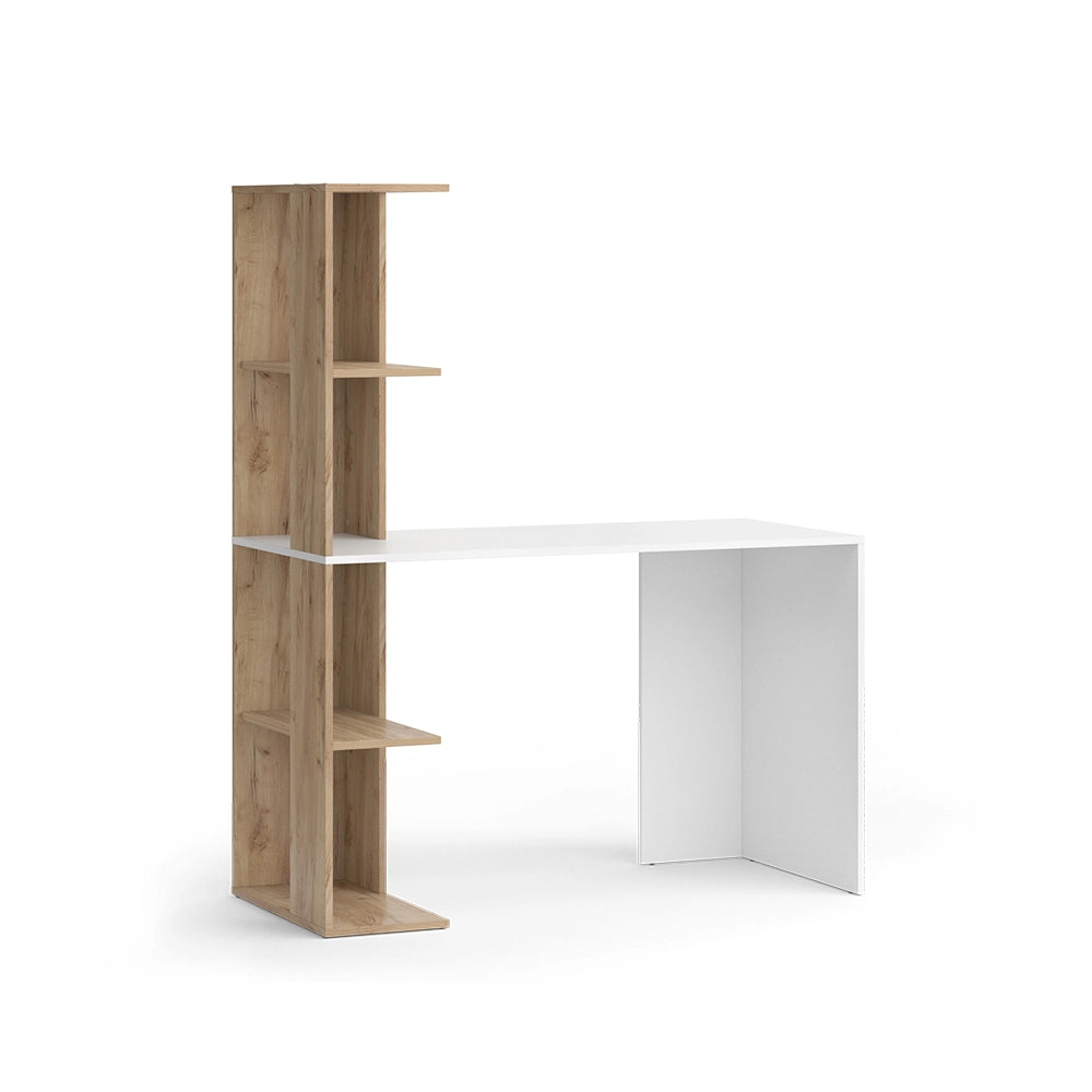 Vicco Scrivania con ripiani Bianco/Sonoma 122.2 x 55.2 cm con 4 scomparti