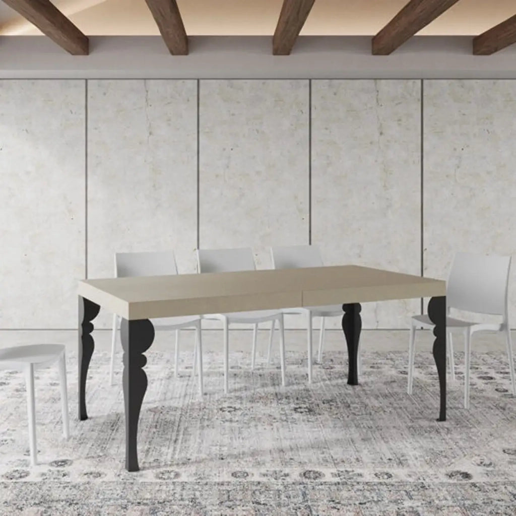 Tavolo allungabile 200/460x90 cm Paxon cashmere gambe antracite