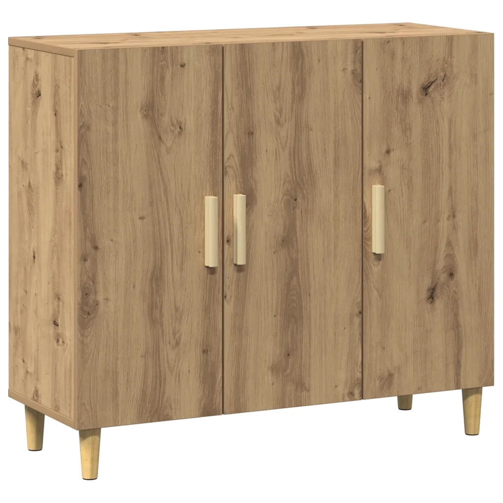 Credenza Rovere Artigianale 90x34x80 cm in Legno Multistrato