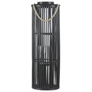 Lanterna in legno di salice Nero 80 cm con portacandele in stile boho naturale
