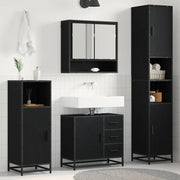 Set di mobili per il bagno 4 pcs Rovere Nero Legno multistrato 3402449