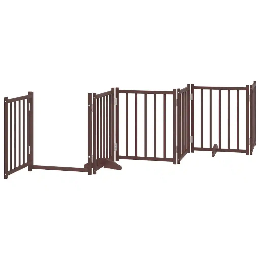vidaXL Cancello Cani Porta Pieghevole Marrone 12 Pannelli 600cm Pioppo