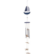 Carillon a vento in legno blu 10x8,5x80h cm