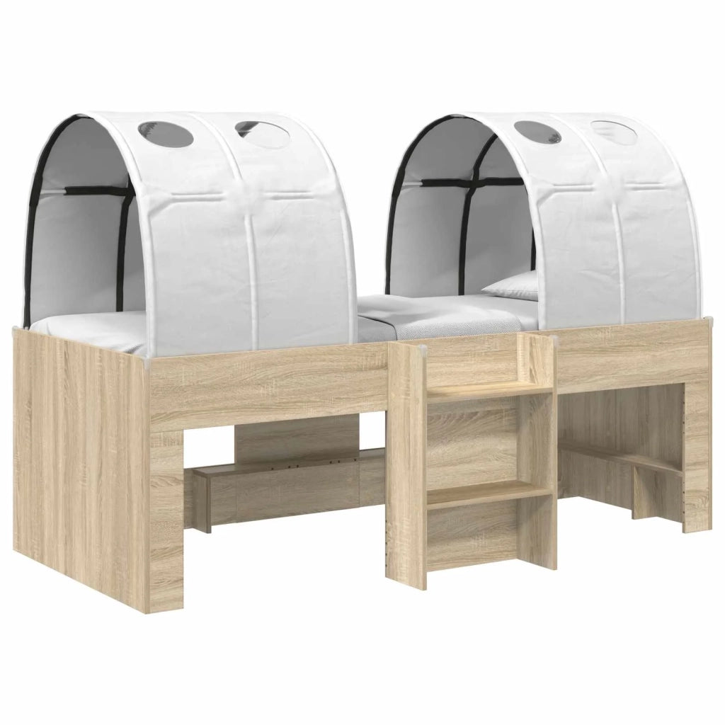 Letto con Tunnel 3 pz Rovere Sonoma e Bianco 98.5 x 200 cm 3423557