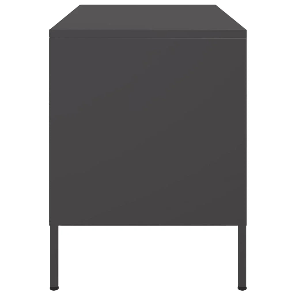 Mobile TV multimediale mensola TV credenza TV adatto per sala da pranzo soggiorno camera da letto 68 x 39 x 50,5 cm acciaio nero 02_0026160