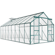 Serra da Giardino in Policarbonato, Metallo e Alluminio, Anti-UV e Antivento, 244x500x216cm, Verde
