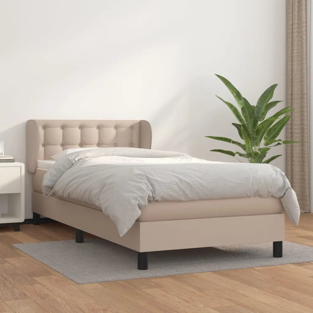 Giroletto a Molle con Materasso Cappuccino 90x200 cm Similpelle