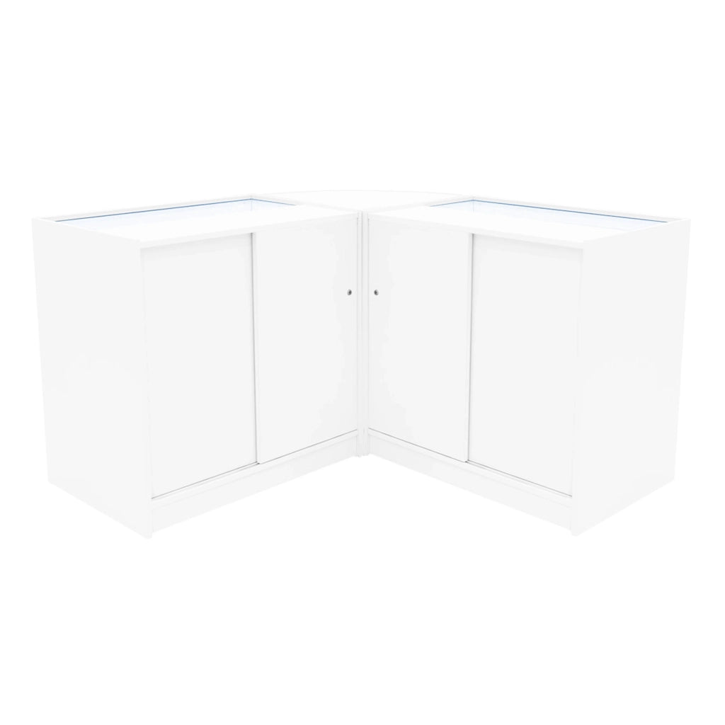 Set Banconi Bianco Calliope LED K900 C900 LM60 Vetrina con Ante Scorrevoli