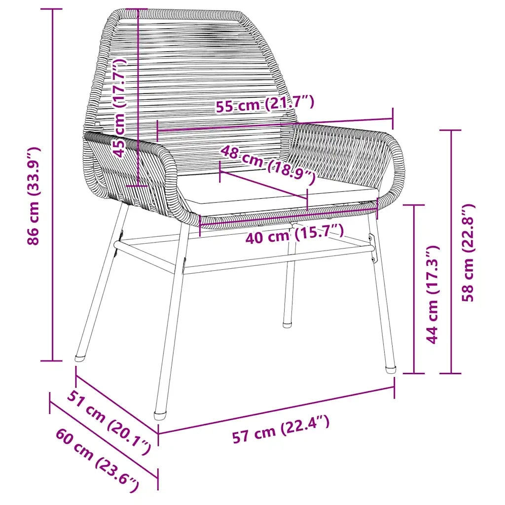 Set da Pranzo per Giardino con cuscino 7 pcs Grigio polyrattan 3380887