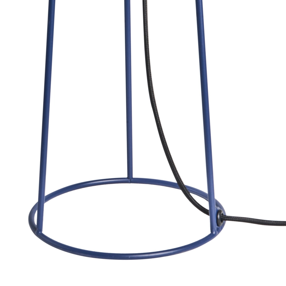 Lampada da tavolo Base e paralume in ferro blu Due lampadine Design minimalista Soggiorno