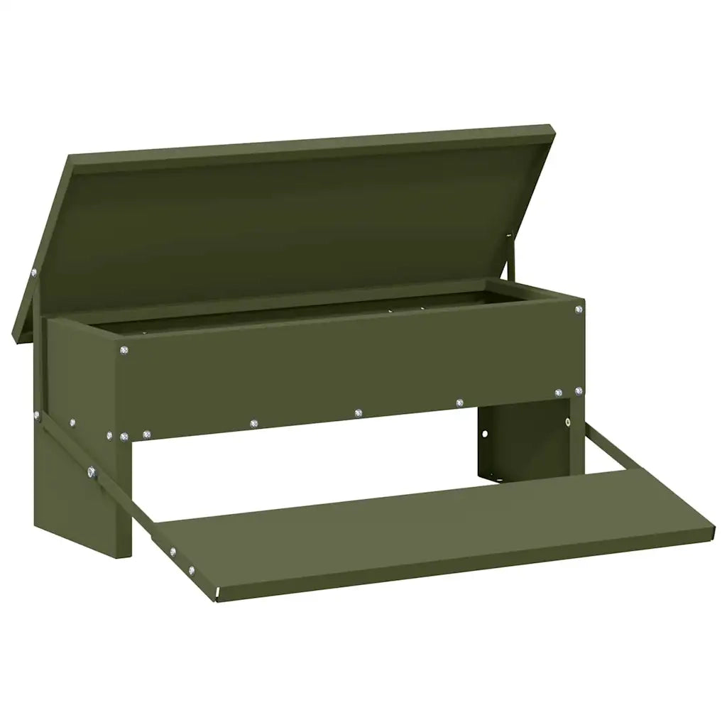 Mangiatore a Pedale per Pollo Verde oliva 48,5 x 39,5 x 19 cm CFW3485467