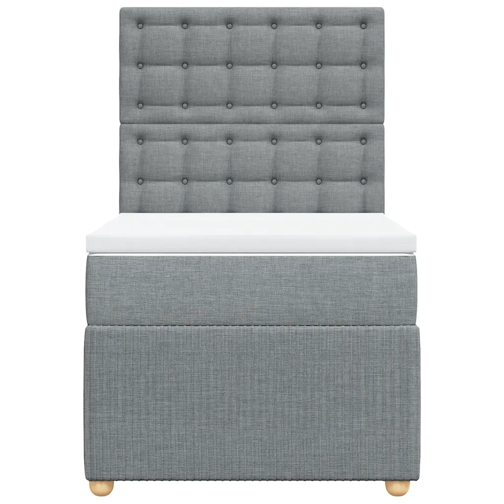 Giroletto a Molle con Materasso Grigio Chiaro100x200 cm Tessuto 3291981