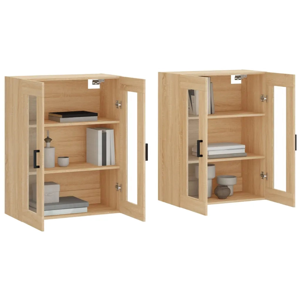 Armadietti a Parete 2 pz Rovere Sonoma in Legno Multistrato 3197940