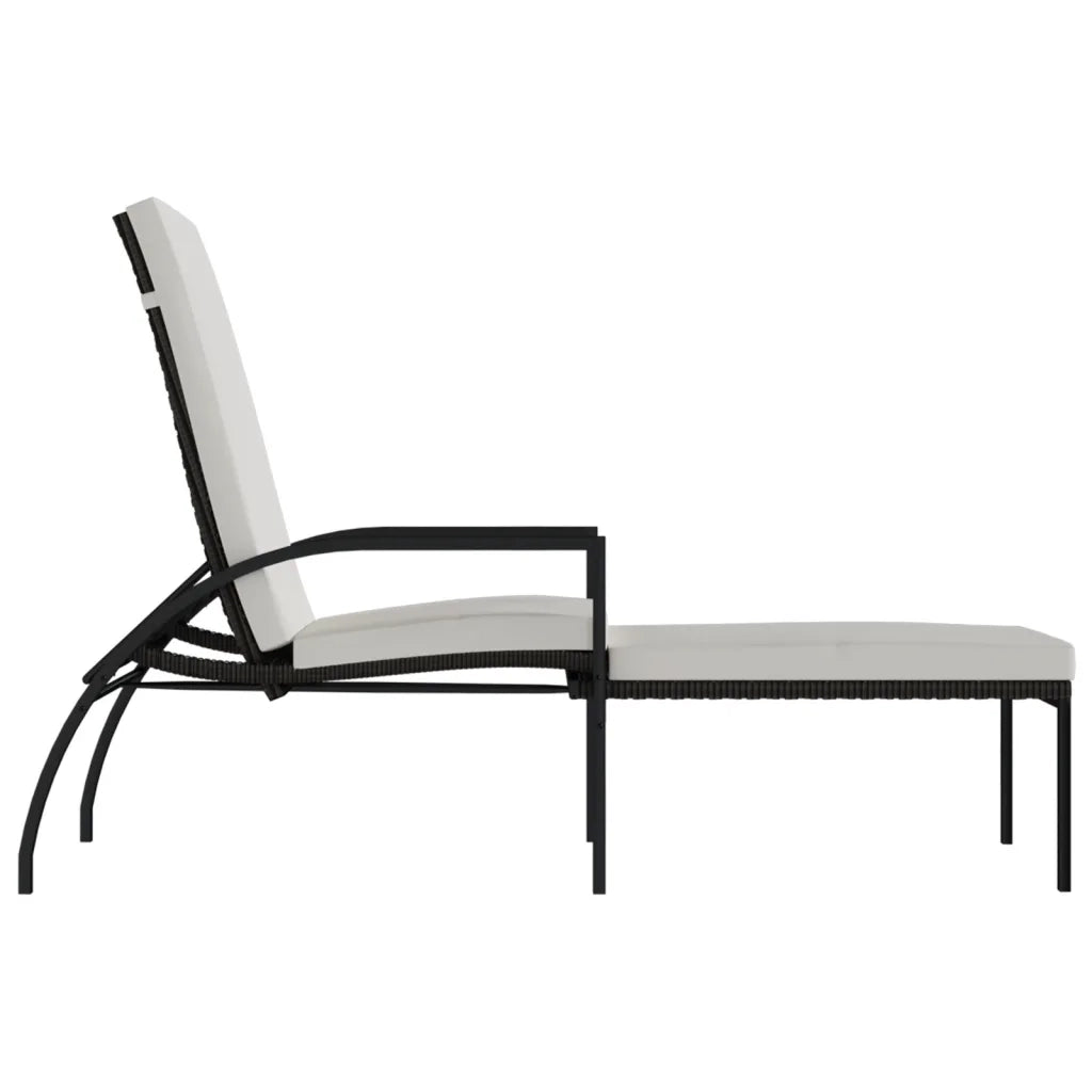 Lettini Prendisole 2 pz con Poggiapiedi in Rattan PE Marrone 317631