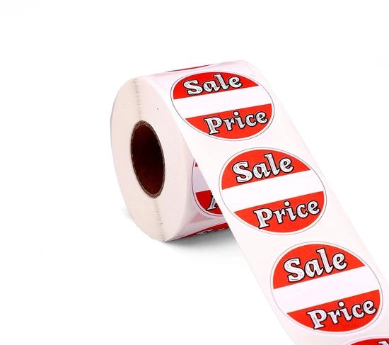 Etichette autoadesive 500 pezzi rosse - 5cm di diametro - carta da scrivere - resistente ai graffi - per uso professionale - etichette autoadesive
