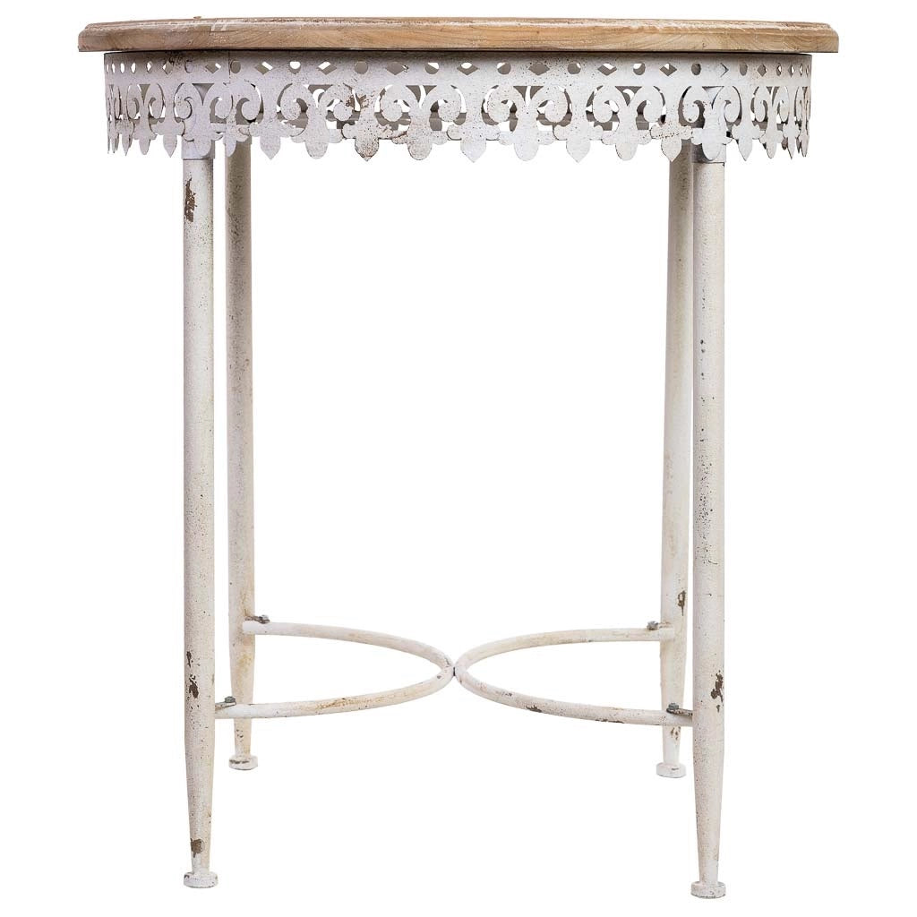 Tavolo rotondo in legno e metallo finitura invecchiata 75x75x80h cm