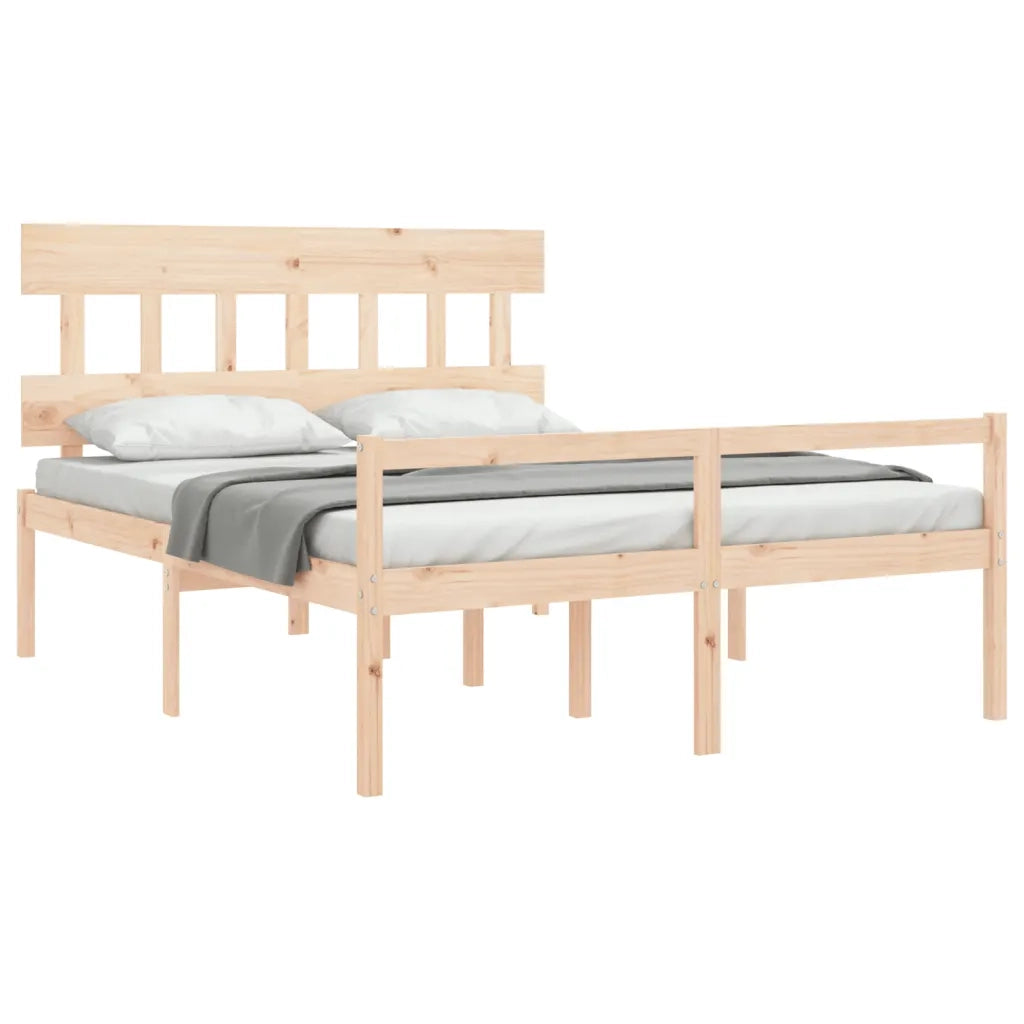 Letto per Anziani con Testiera 160x200 cm in Legno Massello 3195426