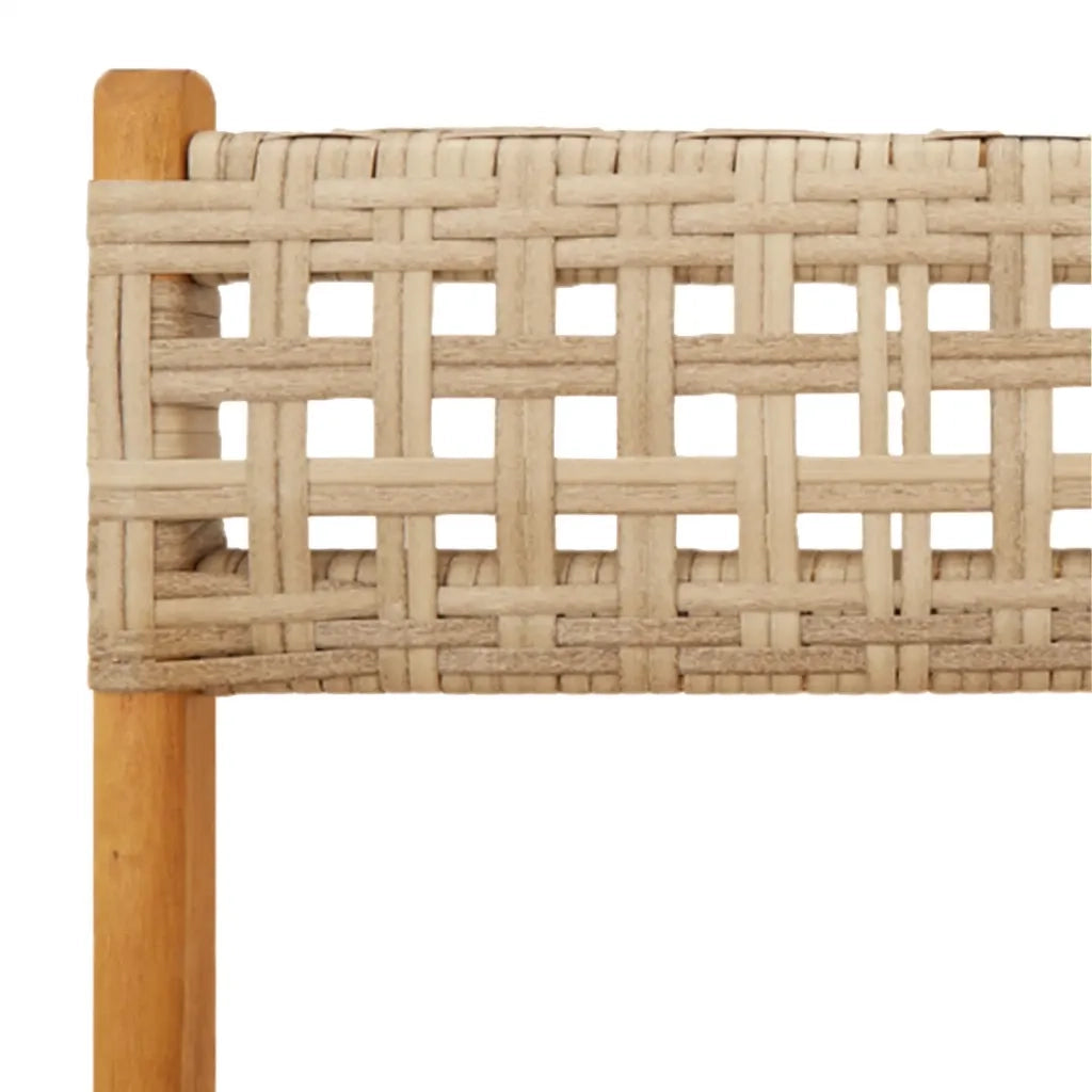 Set da Bistrot 3 pz | Set Salotto da Giardino Beige in Polyrattan e Legno Massello