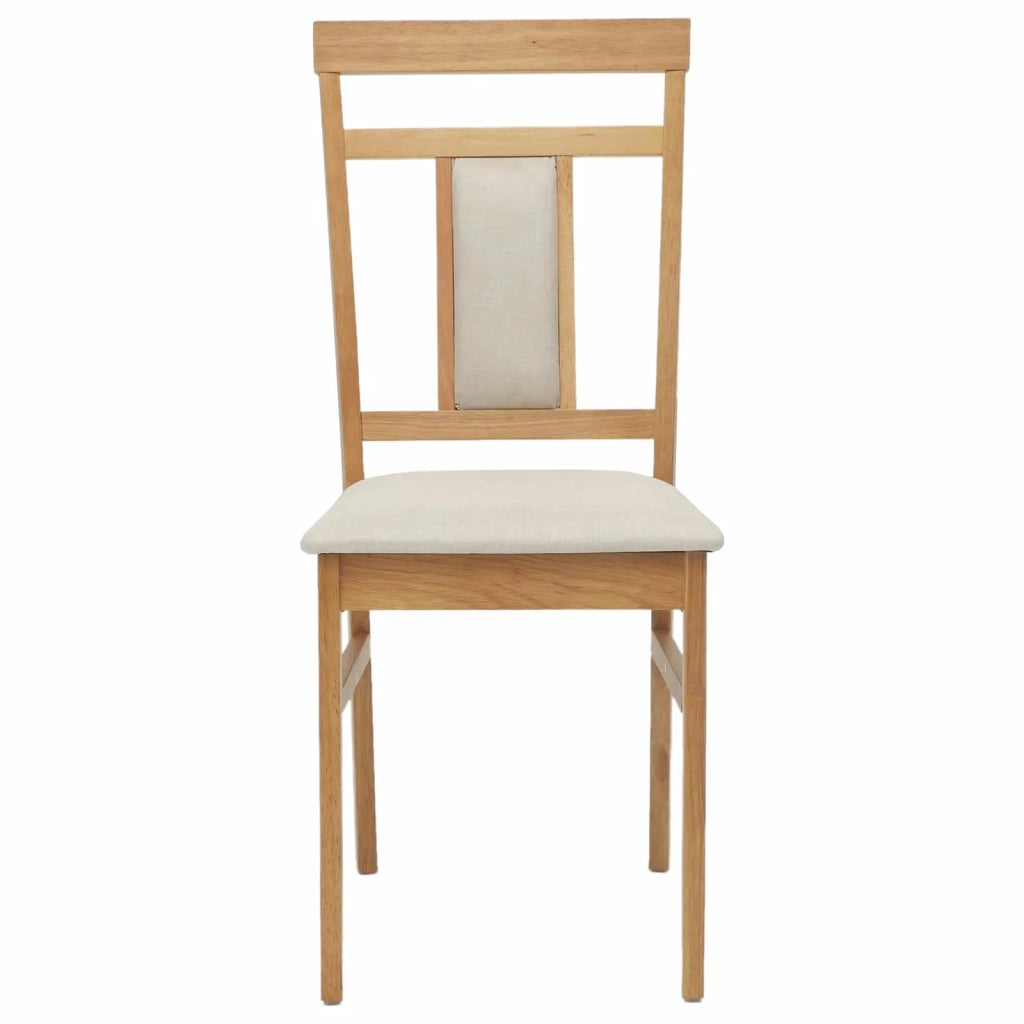 Sedia da pranzo 2 pcs Naturale e chiaro Legno di gomma solido