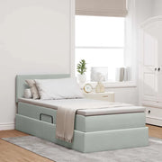 Letto con Contenitore Grigio chiaro 100 x 200 cm Velluto