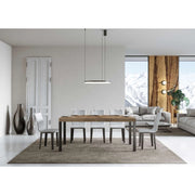 Tavolo allungabile 200/460x90 cm Everyday telaio Antracite - Quercia Natura
