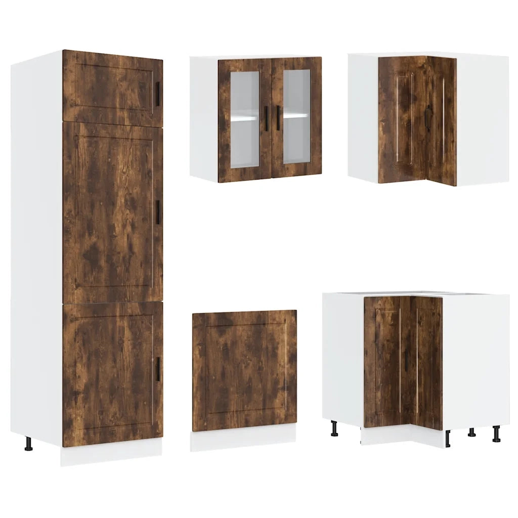 Set Mobili da Cucina 14 pz Porto Rovere Fumo in Truciolato 3314996