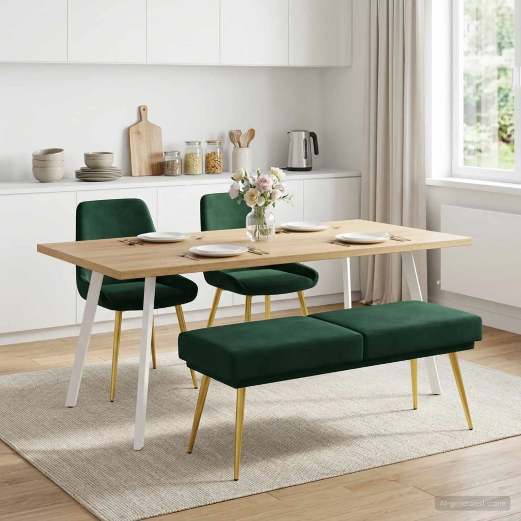 Panchina a doppio strato Verde Scuro 120 x 45 x 46 cm Velluto 42038587