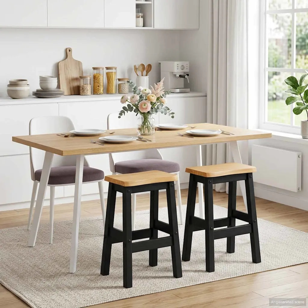 VidaXL Sgabello da Bar Alto EKAI 2 pcs Nero 40 x 29 x 63 cm 42037015