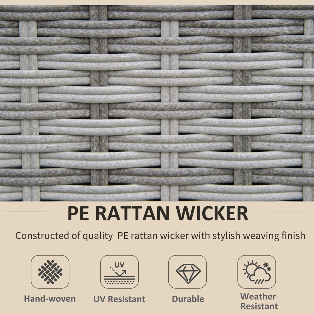 EasyComfort Salotto da Giardino in Rattan PE da 8 Pezzi con Poltrone, Tavolini e Sgabelli, Beige