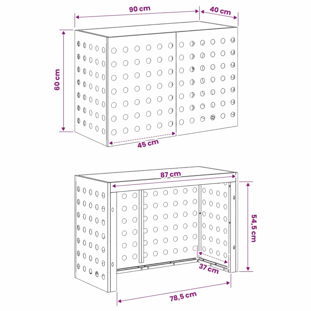 Copertura per condizionatore d'aria Argento 90 x 40 x 60 cm 8014126