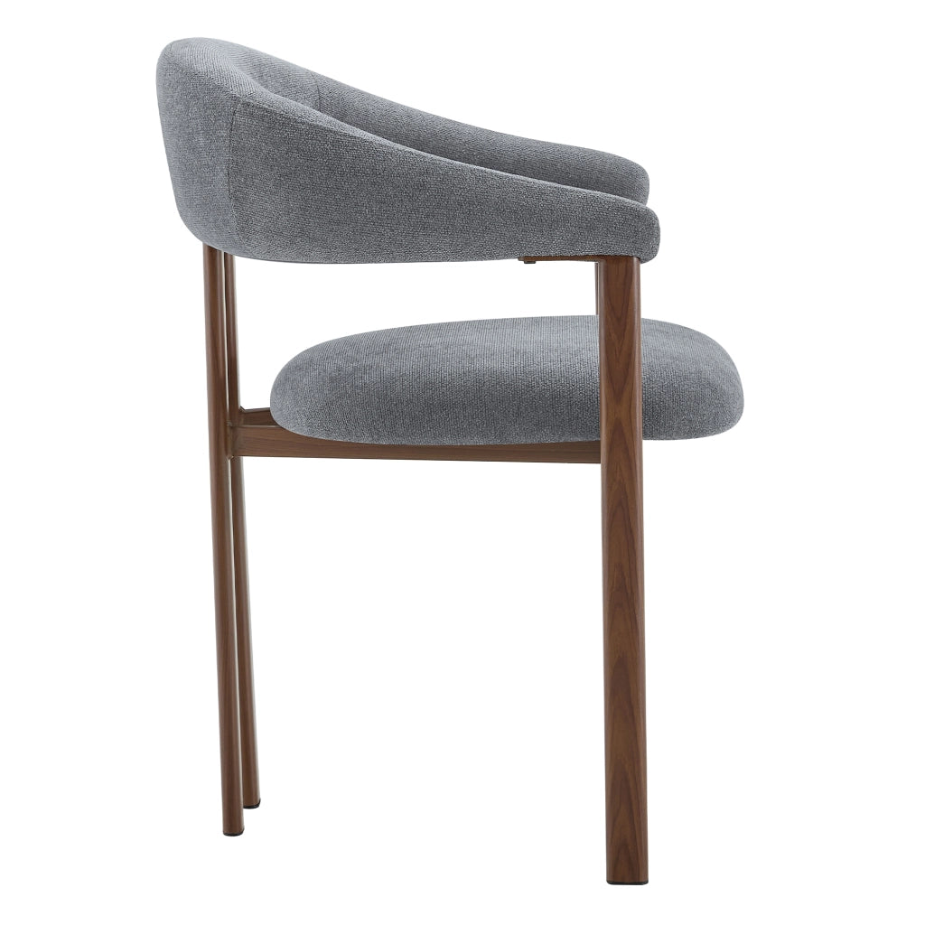 Sedie da Pranzo Set 4 Pezzi ¨C Xylo ¨C Tessuto Grigio con Gambe in Metallo