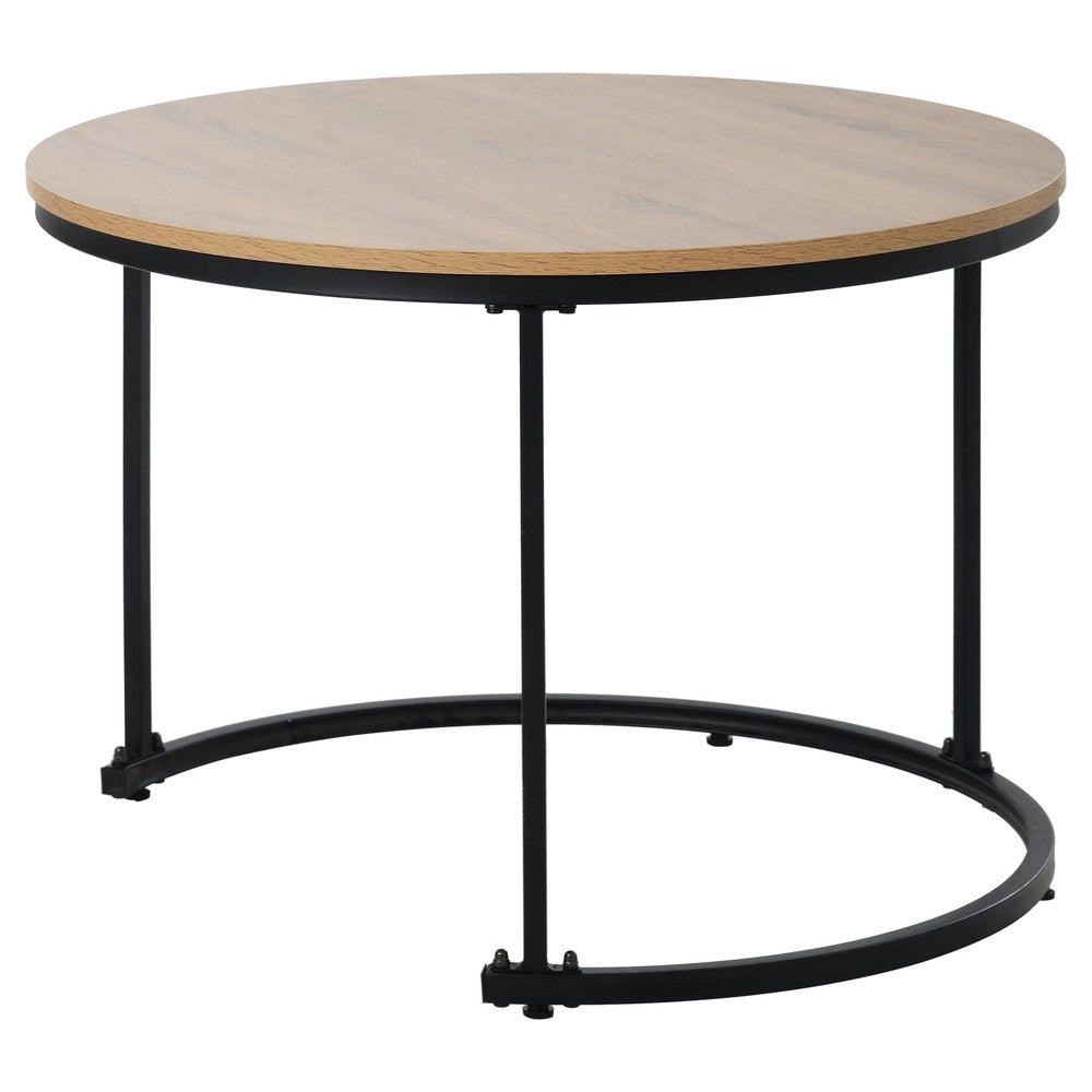 Tavolino da Caff¨¨ Rotondo Set 2 Pezzi ¨C MINIMAL ¨C Rovere