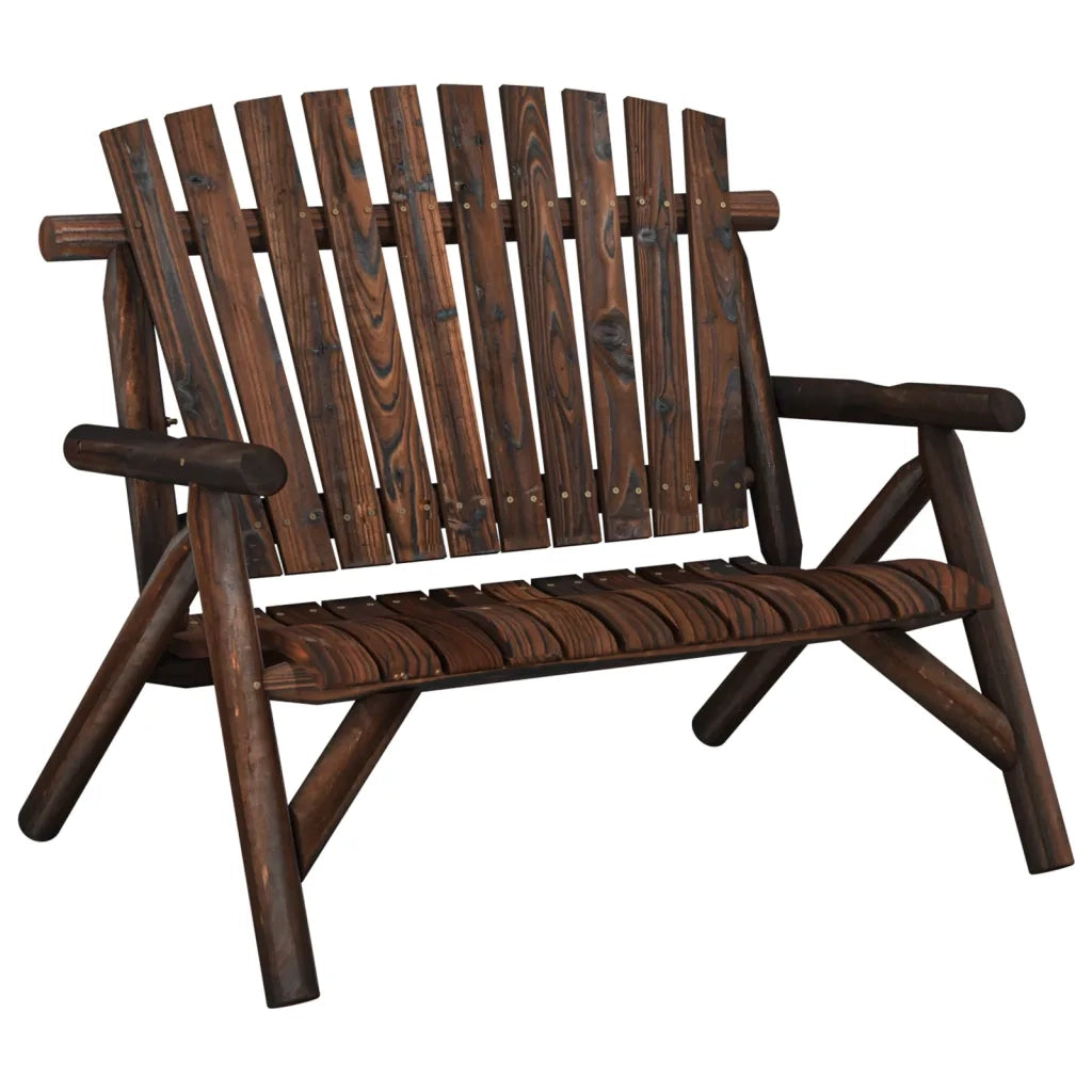 Panca Giardino 2 Posti-Sgabello-Panca da esterno 119x85x98cm Legno Massello Abete Rosso 856483
