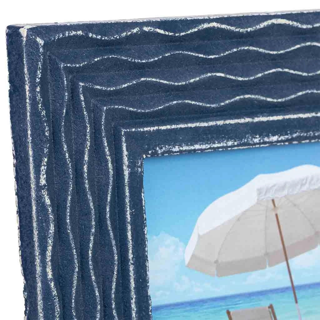 Cornice portafoto in legno blu, 18 x 15 cm (altezza), 23 x 1,5 x 18 cm (altezza)
