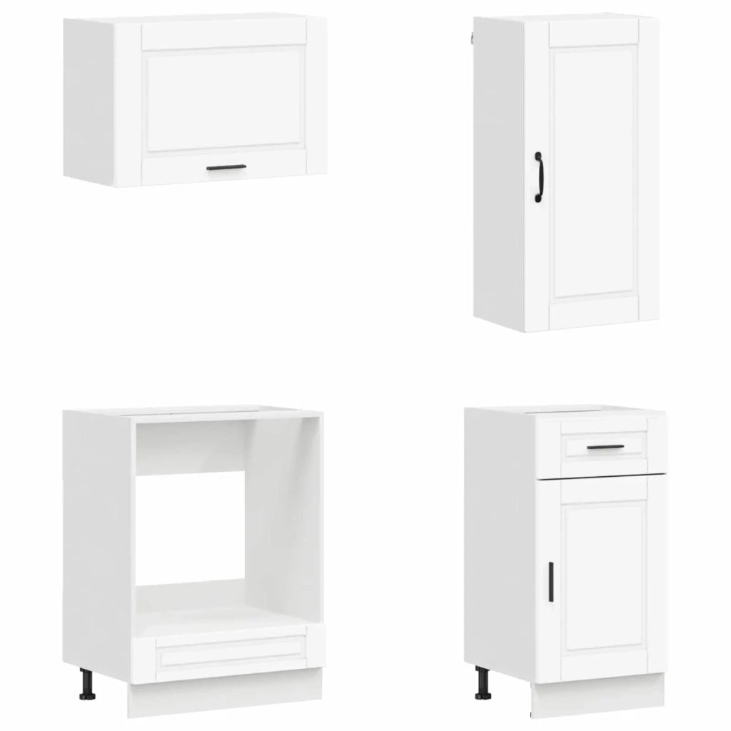 Set di armadi con cassetto 8 pcs Bianco Legno multistrato 3438173
