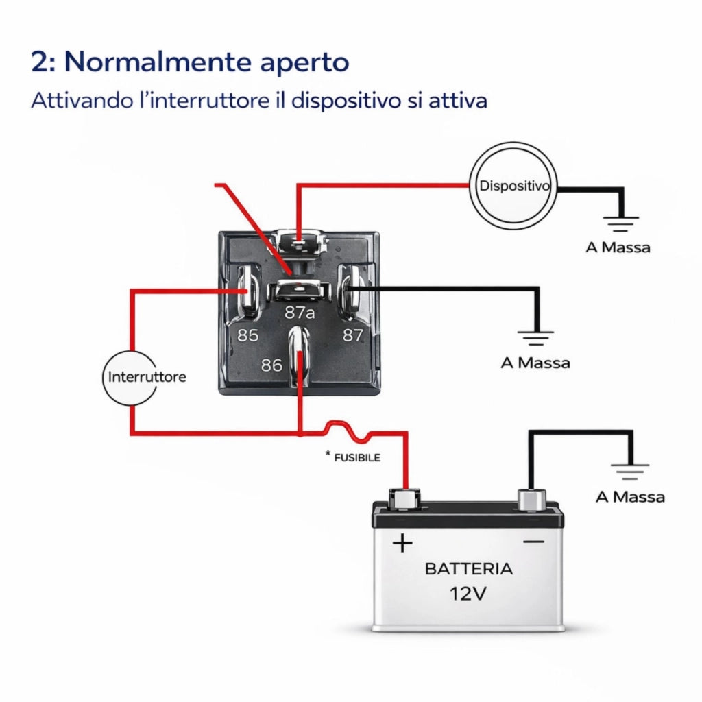 2 Relè Auto JD1914 12V 40A 5 Poli Universali con Staffa Impianti Elettrici