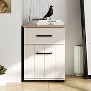 Punak, Comodino un Cassetto, 41x40x54h cm Bianco Crema