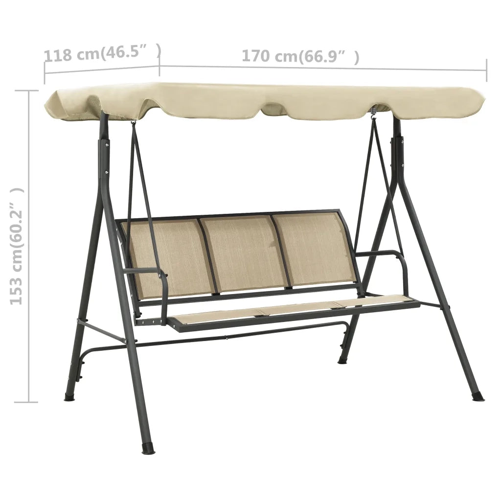 Dondolo da Giardino con Baldacchino Antracite e Sabbia CFW4642357