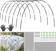 Tunnel per giardino in polietilene per aumento della superficie del letto di fiori, tunnel a curva per supporto treetop tunnel per protezione dalle uccelli e insetti, 30 pezzi.