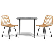Set da Pranzo da Giardino 3 pz | Set Salotto da Giardino in Polyrattan