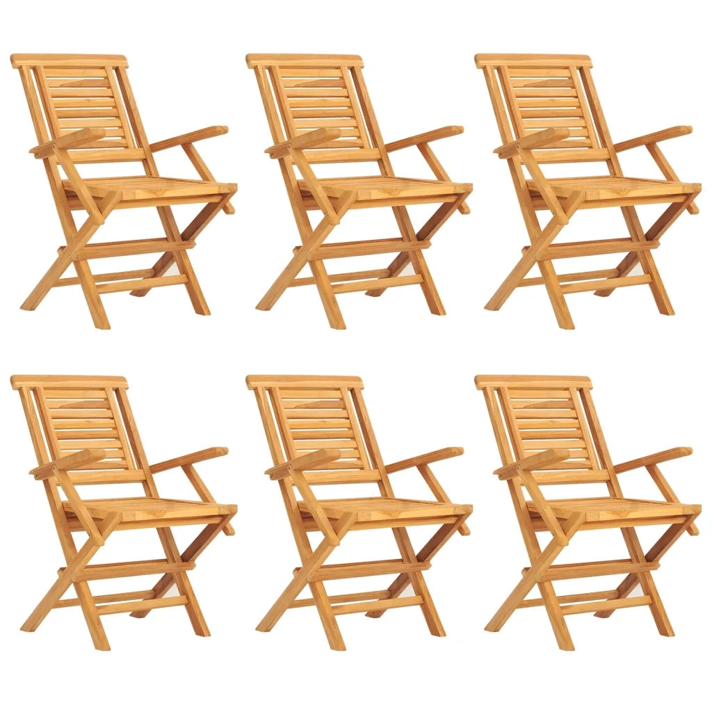 Set da Pranzo da Giardino 7 pz in Legno Massello di Teak