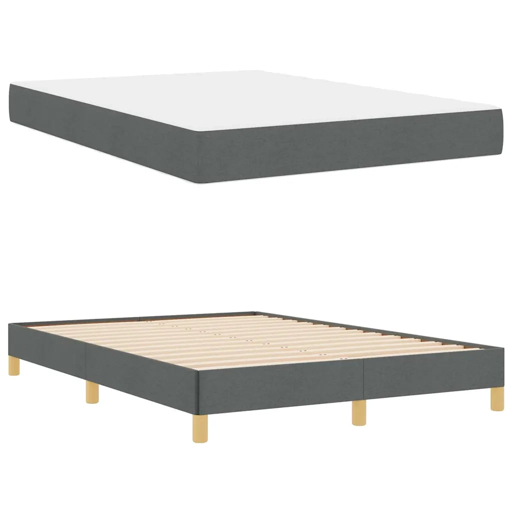 vidaXL Letto a molle Grigio scuro e Marrone 140 x 200 cm