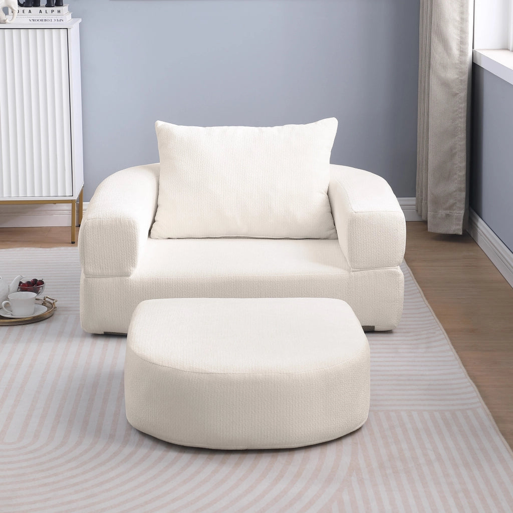 DIVANO modulare reversibile 105x28x28 cm in ciniglia beige
