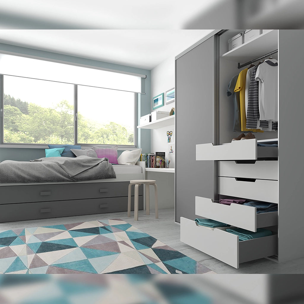 Emuca Cassetto esterno Concept 30 kg altezza 185 mm, 400, Grigio antracite, Acciaio, 1 u.