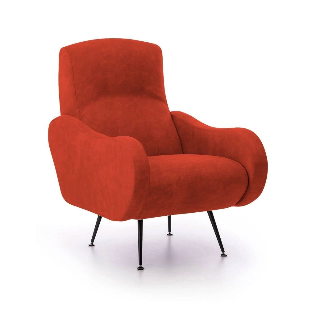 Poltroncina Lasnigo, Poltrona Braccioli Made in Italy, 70x100x98h cm Arancione