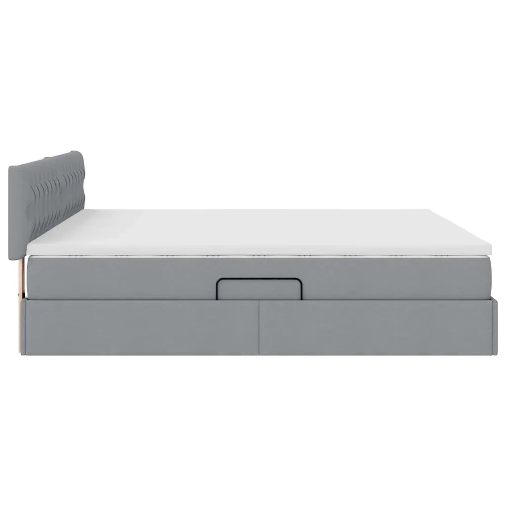 Letto con contenitore e materasso Grigio chiaro 180 x 200 cm