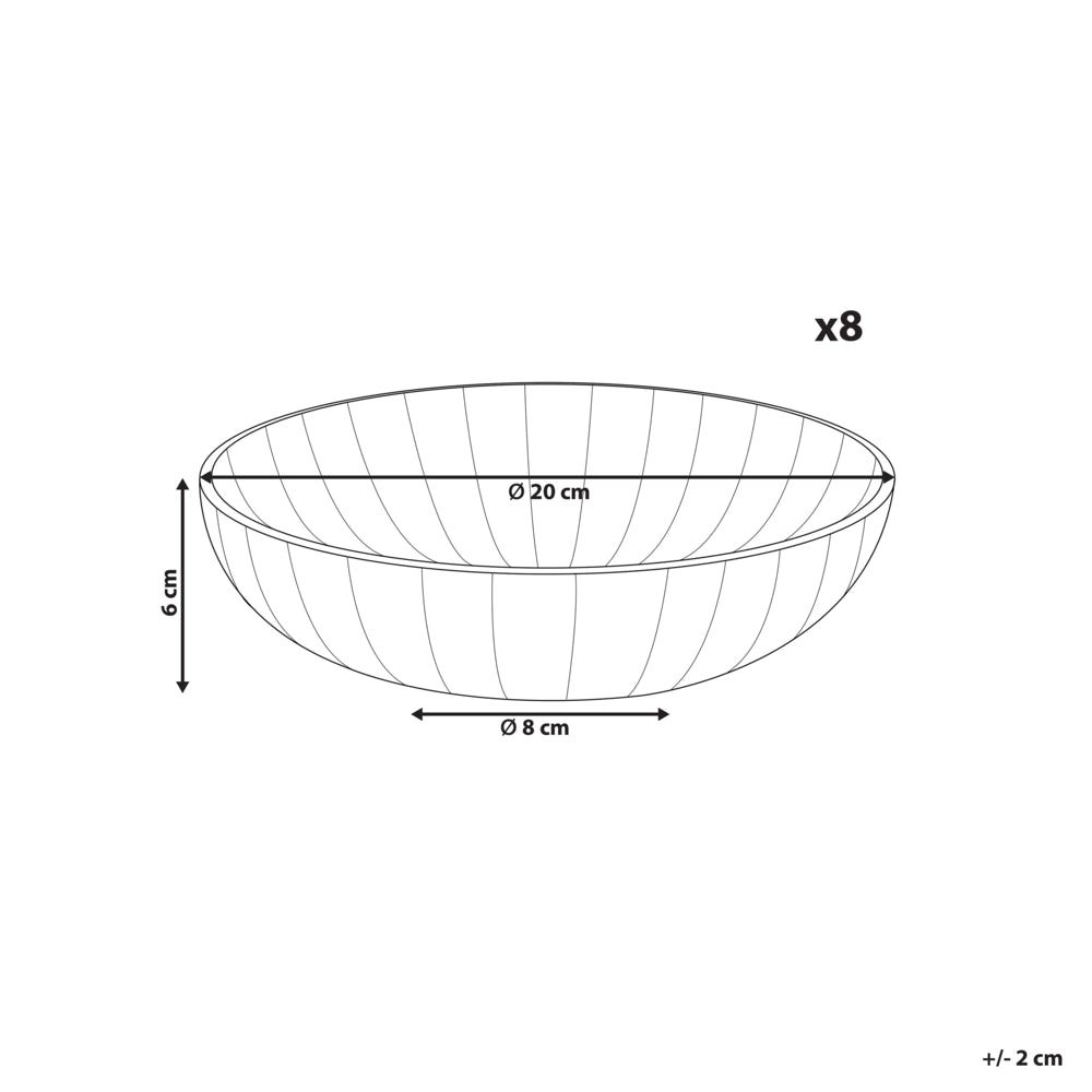 Set di 8 piatti fondi Gres bianco Kaolin fatto a mano finitura smalto reattivo Pasta Cucina Sala da pranzo