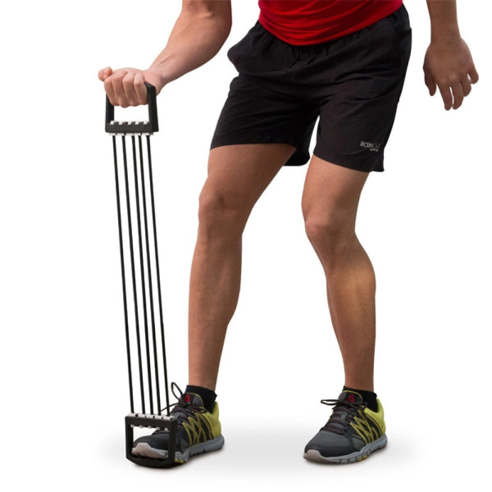 Trade Shop - Estensore Doppia Maniglia Elastico Molla 5 Molle Palestra Sport Fitness Gym -