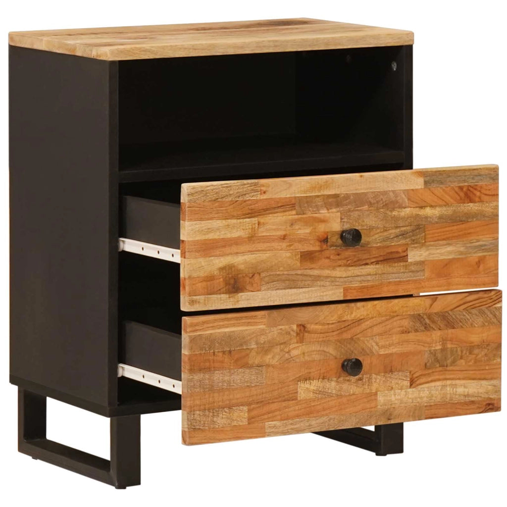 Armadio letto compatto in legno massello di mango 50 x 33 x 62 cm 2 cassetti design moderno in legno marrone 02_0057812